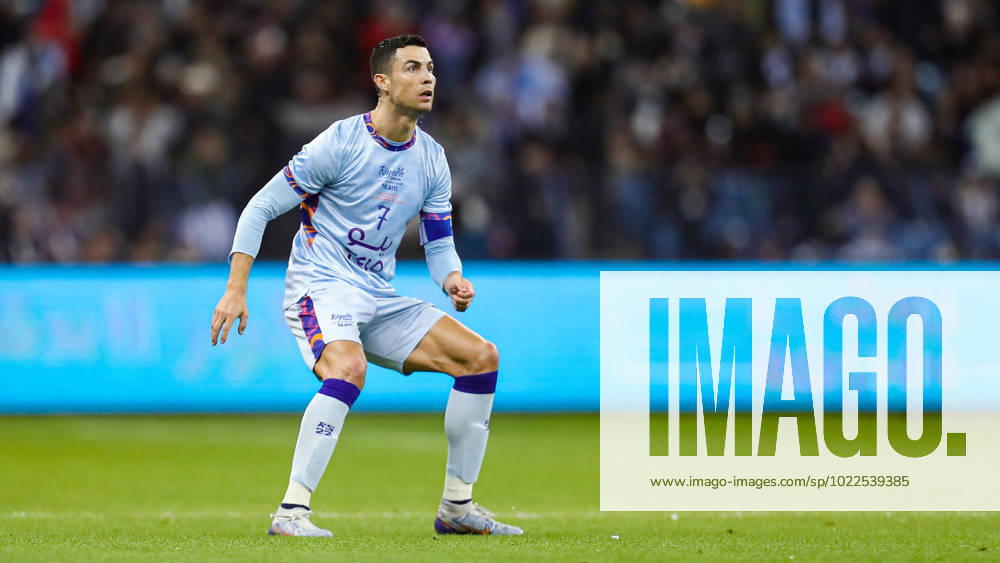 Riyadh All-Star XI vs Paris Saint-Germain FC Cristiano Ronaldo in action during the Riyadh All-Star XI vs Paris Saint-Germain FC at King Fahd Stadium on January 19, 2023 in Riyadh, Saudi Arabia. Riyadh King Fahd Stadium Saudi Arabia