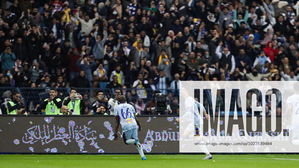 Riyadh All-Star XI vs Paris Saint-Germain FC Cristiano Ronaldo celebrates after scoring his first goal in Saudi Arabia during Riyadh All-Star XI vs Paris Saint-Germain FC at King Fahd Stadium on January 19, 2023 in Riyadh, Saudi Arabia. Riyadh King Fahd Stadium Saudi Arabia