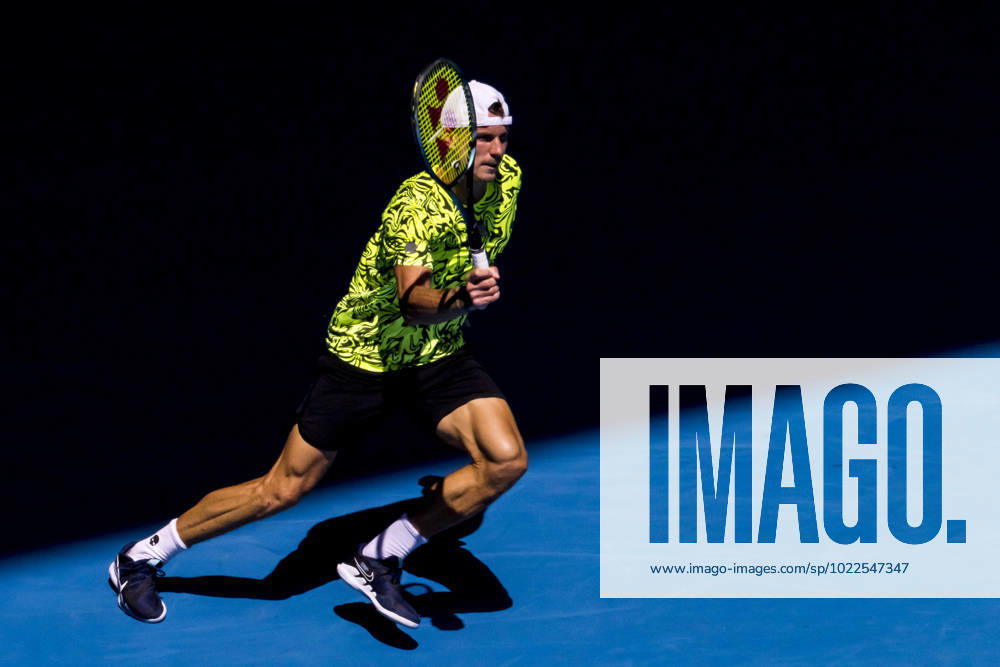 MELBOURNE, VIC - JANUARY 20: Marton Fucsovics of Hungary in action during Round 3 of the 2023 Australian Open on January 20 2023, at Melbourne Park in Melbourne, Australia. (Photo by Jason Heidrich Icon Sportswire) TENNIS: JAN 20 Australian Open Icon230120044