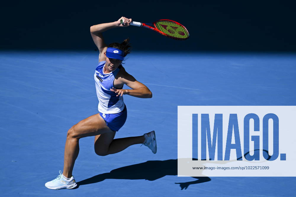 TENNIS AUSTRALIAN OPEN, Varvara Gracheva of Russia in action during her match against Karolina Plskova of Czech Republic during the 2023 Australian Open tennis tournament at Melbourne Park in Melbourne, Saturday, January 21, 2023. ( NO ARCHIVING, , NO USE IN BOOKS WITHOUT CONSENT MELBOURNE VICTORIA AUSTRALIA