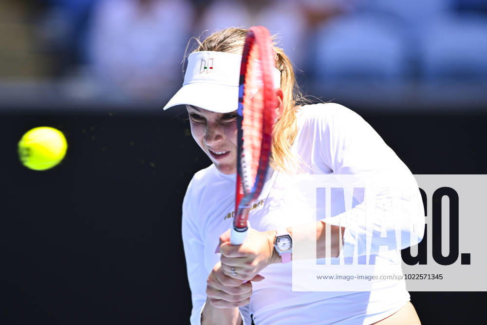 TENNIS AUSTRALIAN OPEN, Donna Vekic of Croatia in action during her match against Nuria Parrizas Diaz of Spain during the 2023 Australian Open tennis tournament at Melbourne Park in Melbourne, Saturday, January 21, 2023. ( NO ARCHIVING, , NO USE IN BOOKS WITHOUT CONSENT MELBOURNE VICTORIA AUSTRALIA