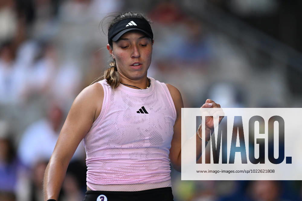 TENNIS AUSTRALIAN OPEN, Jessica Pegula of the USA celebrates match point during her 4th round match against Barbora Krejcikova of Czech Republic during the 2023 Australian Open tennis tournament at Melbourne Park in Melbourne, Sunday, January 22, 2023. ( NO ARCHIVING, , NO USE IN BOOKS WITHOUT CONSENT MELBOURNE VICTORIA AUSTRALIA