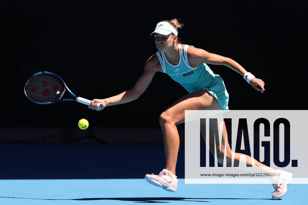 Magda Linette of Poland in action during round 4 match between Caroline Garcia of France and Magda Linette of Poland Day 8 at the Australian Open Tennis 2023 at Rod Laver Arena, Melbourne, Australia on 23 January 2023.