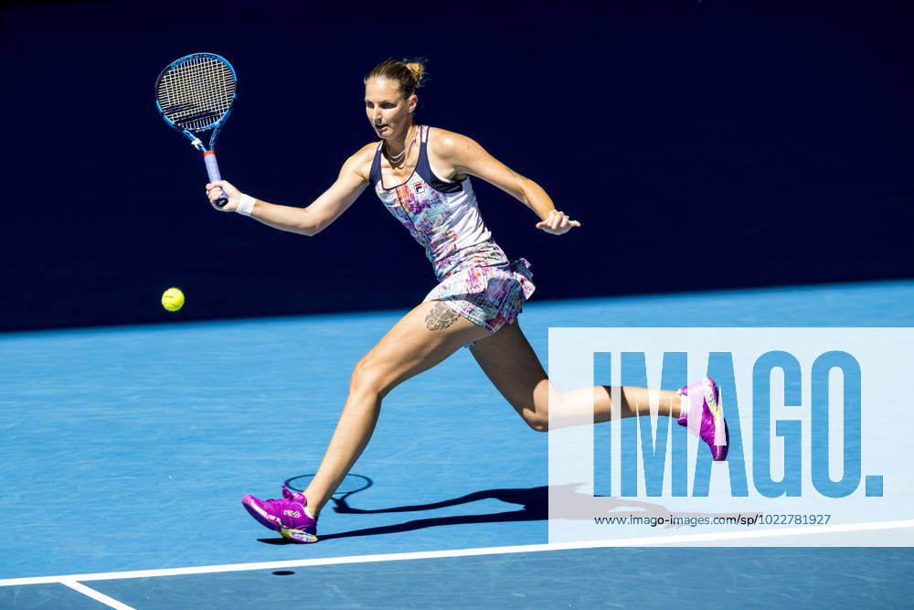 MELBOURNE, VIC - JANUARY 25: Caroline Pliskova of the Czech Republic in action during the Quarterfinals of the 2023 Australian Open on January 25 2023, at Melbourne Park in Melbourne, Australia. (Photo by Jason Heidrich Icon Sportswire) TENNIS: JAN 25 Australian Open Icon230125037