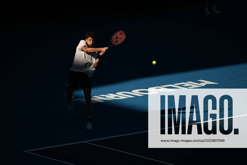 TENNIS AUSTRALIAN OPEN, Ben Shelton of the USA in action during his Quarterfinals match against Tommy Paul of the USA at the 2023 Australian Open tennis tournament at Melbourne Park in Melbourne, Wednesday, January 25, 2023. ( NO ARCHIVING, , NO USE IN BOOKS WITHOUT CONSENT MELBOURNE VICTORIA AUSTRALIA
