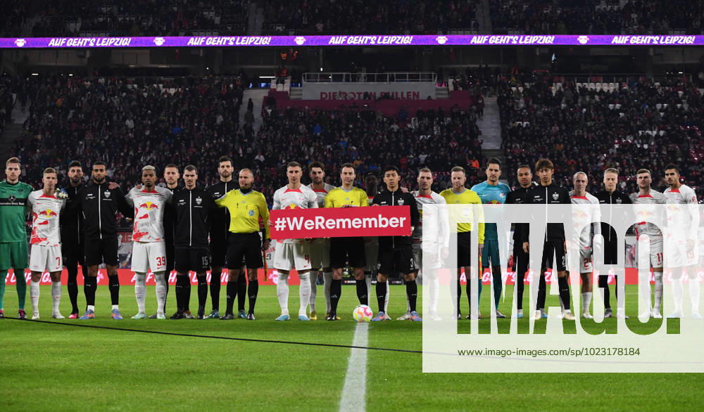 Football, men, season 2022 2023, 1 Bundesliga 18 matchday , RB Leipzig VfB Stuttgart, commemoration of both teams on the liberation of Auschwitz concentration camp on 27 01 1945, 27 01 2023,