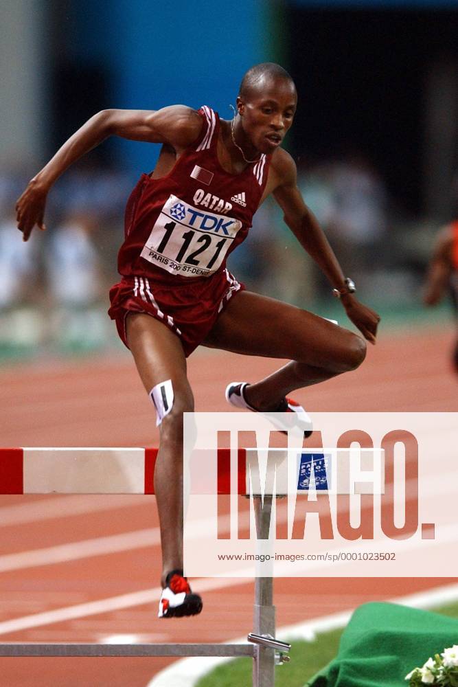 Saif Saeed Shaheen (Qatar) Leichtathletik WM Herren Weltmeisterschaft 2003, Nationaltrikot, Einzelbild Paris Dynamik,