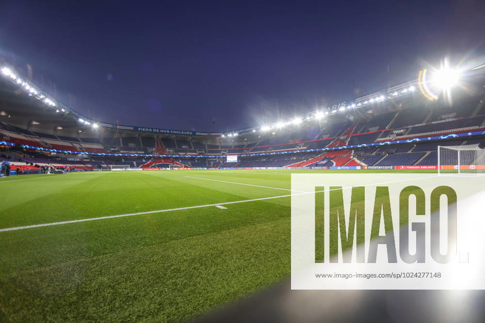 football, season 2022 2023, champions league, round of 16, Paris SG FC Bayern Munich, Empty Parc de Prince in Paris with floodlights Paris Parc des Princes France xRHR PHOTO TRx