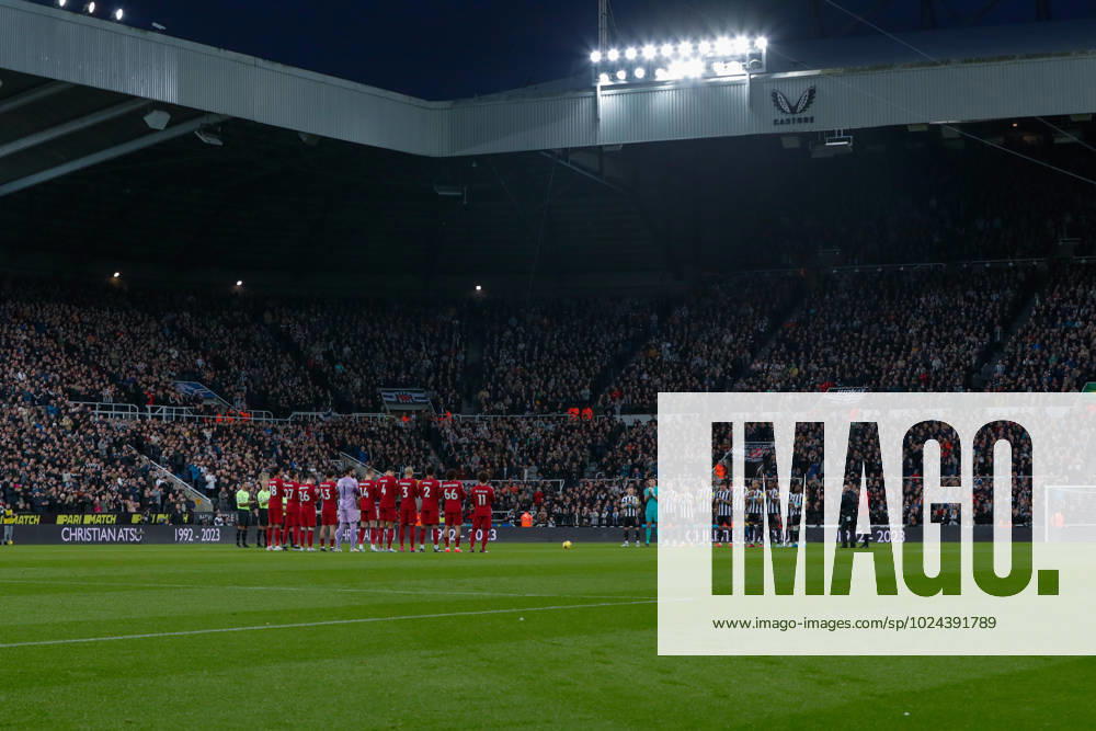 Premier League Newcastle United v Liverpool St Jamess Park undergoes a minutes silence before the Premier League match Newcastle United vs Liverpool at St. James s Park, Newcastle, United Kingdom, 18th February 2023 (Photo by Flynn Duggan News Images) Newcastle St. James s Park Tyne and Wear United Kingdom