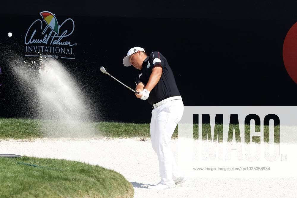 ORLANDO, FL - MARCH 02: PGA, Golf Herren golfer Sungjae Im hits out of a sand trap on the 9th hole during the Arnold Palmer Invitational on March 2, 2023 at Arnold Palmer s Bay Hill Club and Lodge in Orlando, Florida. (Photo by Brian Spurlock Icon Sportswire) GOLF: MAR 02 PGA - Arnold Palmer Invitational presented by Mastercard Icon23030202