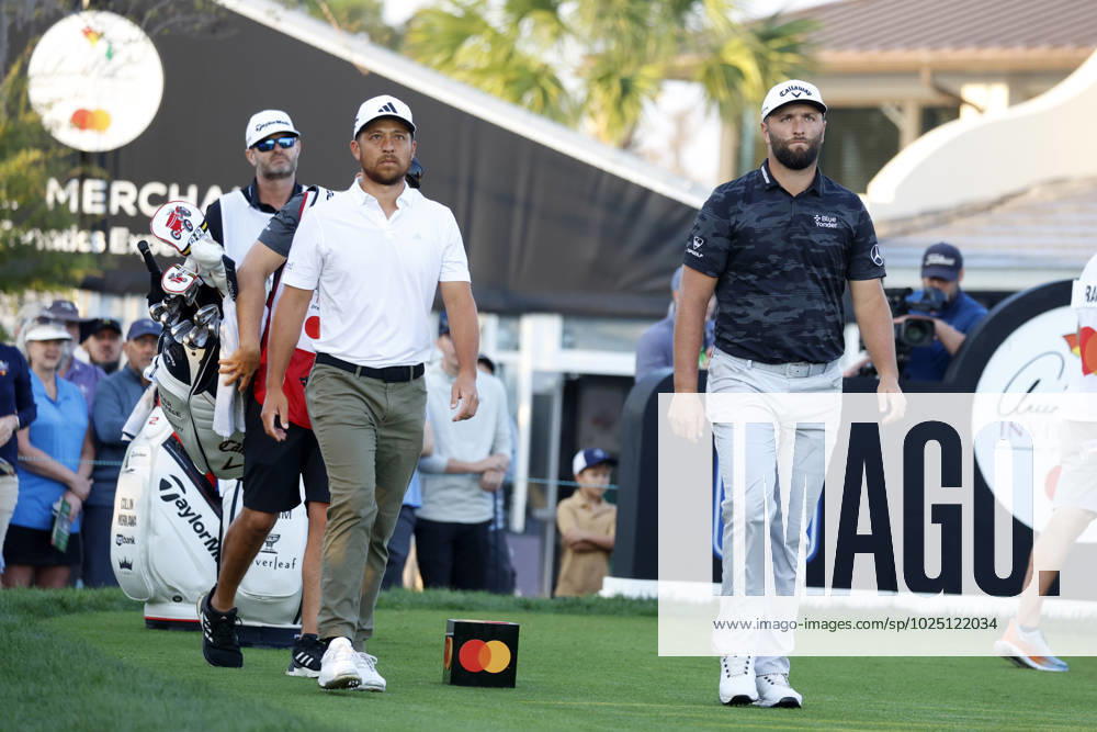 ORLANDO, FL - MARCH 03: From left to right PGA, Golf Herren golfers Xander Schauffele and Jon Rahm walk the 10th hole during the second round of the Arnold Palmer Invitational on March 3, 2023 at Arnold Palmer s Bay Hill Club and Lodge in Orlando, Florida. (Photo by Brian Spurlock Icon Sportswire) GOLF: MAR 03 PGA - Arnold Palmer Invitational presented by Mastercard Icon23030334