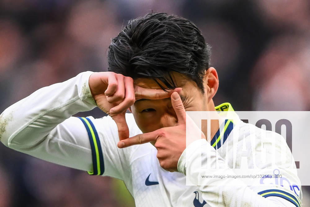 Tottenham Hotspur v Nottingham Forest - Premier League Son Heung-Min of Tottenham Hotspur celebrates after scoring a goal to make it 3-0 during the Premier League match between Tottenham Hotspur and Nottingham Forest at the Tottenham Hotspur Stadium, London on Saturday 11th March 2023. London United Kingdom
