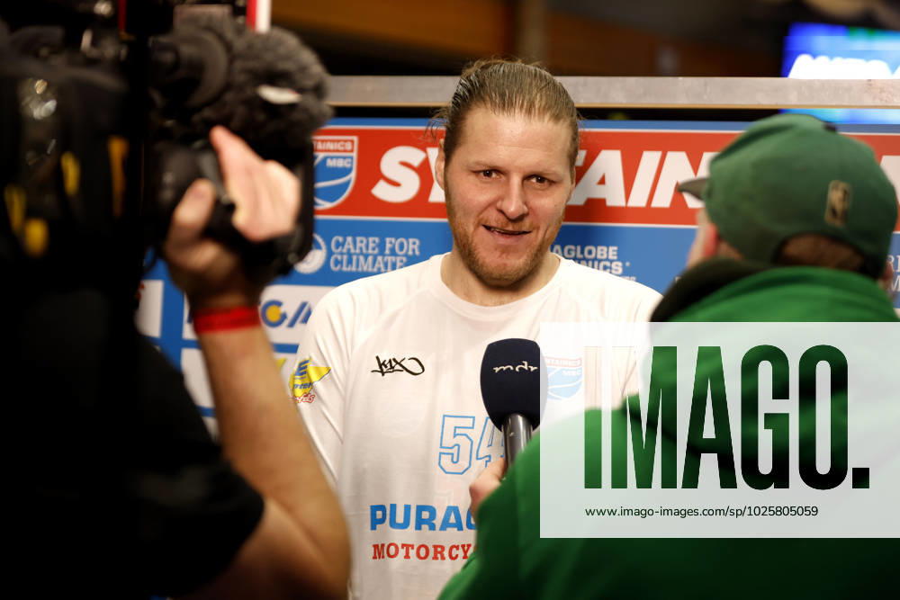 easyCredit Basketball Bundesliga, BBL, season 2022 2023, men, Syntainics MBC Alba Berlin, 54, John Bryant, Syntainics MBC at interview Weißenfels Stadthalle Sachsen Anhalt Germany