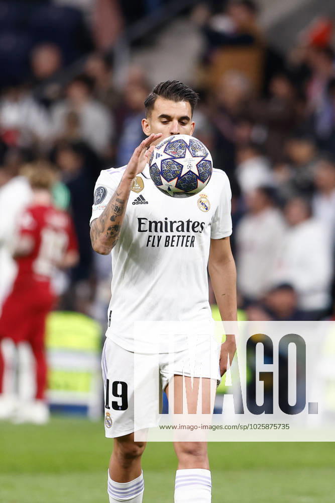 Dani Ceballos of Real Madrid gestures during the UEFA Champions League, Round of 16, football match played between Real Madrid and Liverpool FC at Santiago Bernabeu stadium on March 15, 2023, in Madrid, Spain. MADRID SPAIN - ZUMAa181 20230315_zaa_a181_138