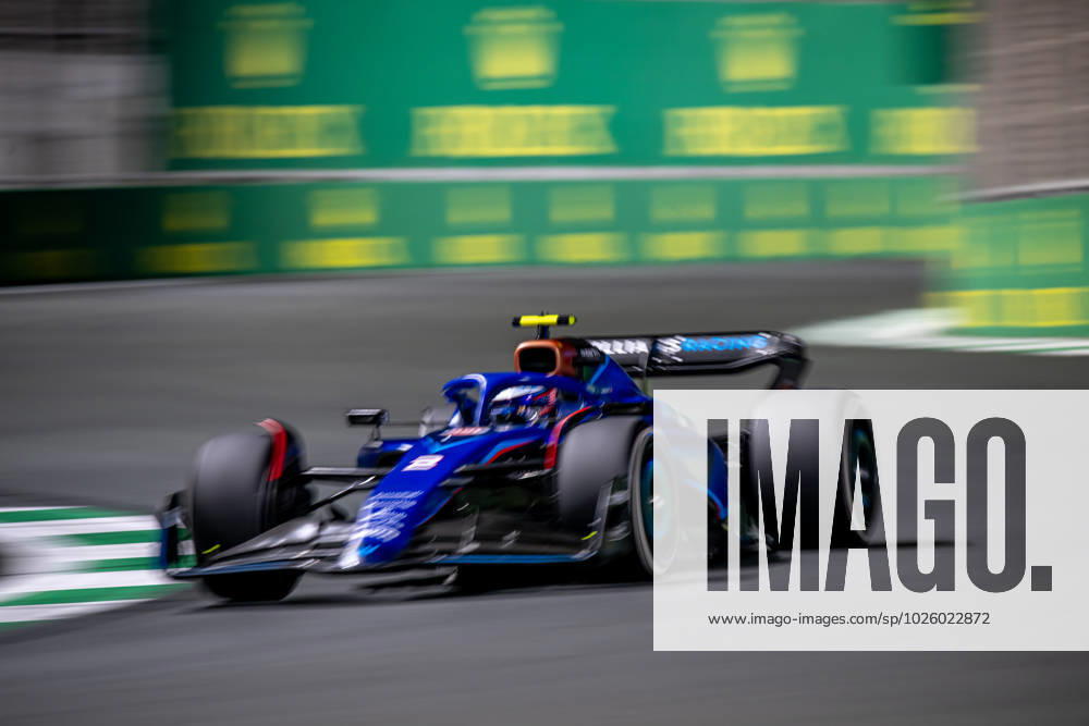 JEDDAH, SAUDI ARABIA: Logan Sargeant, racing for the Williams Racing team during the 2023 Formula 1 Saudi Arabian Grand Prix at the Jeddah Corniche Circuit in Jeddah, Saudi Arabia