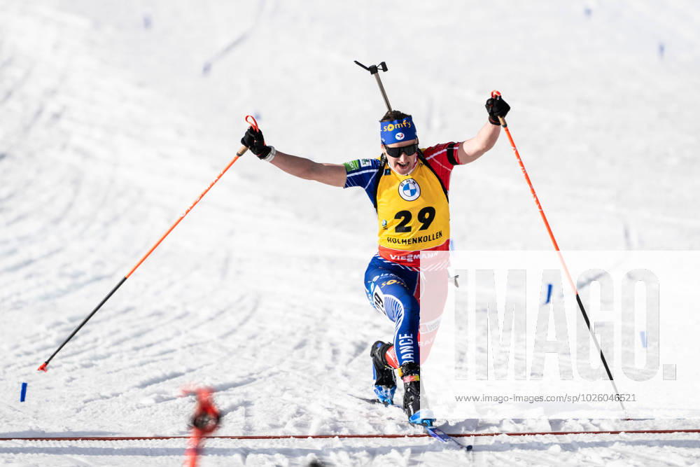 Julia Simon of France after competing in womens 7.5 km biathlon sprint during the IBU World Cup on March 18, 2023 in Oslo Photo Vegard Grott BILDBYRAN code VG VG0413 bbeng skidskytte biathlon skiskiting världscupen verdenscup ibu world cup holmenkollen sprint dam,
