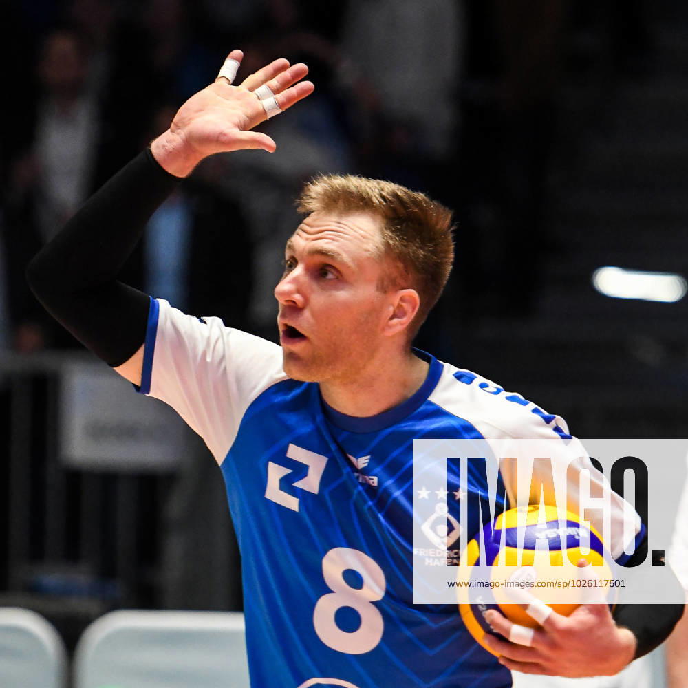 GER, VBL, VfB Friedrichshafen vs Berlin Recycling Volleys 19 03 2023, Bodensee Airport Arena, Friedrichshafen, GER, VBL, VfB Friedrichshafen vs Berlin Recycling Volleys, pictured Blair Bann Friedrichshafen, 8 nordphotoxGmbHx xHafner nph00200