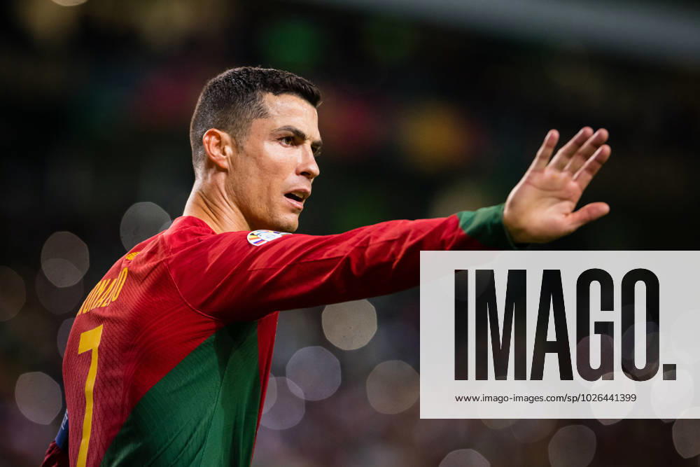 Cristiano Ronaldo of Portugal gestures during the UEFA EURO, EM, Europameisterschaft,Fussball 2024 qualifying round group J match between Portugal and Liechtenstein at Estadio Jose Alvalade. Lisbon Portugal - ZUMAs197 20230323_zaa_s197_302