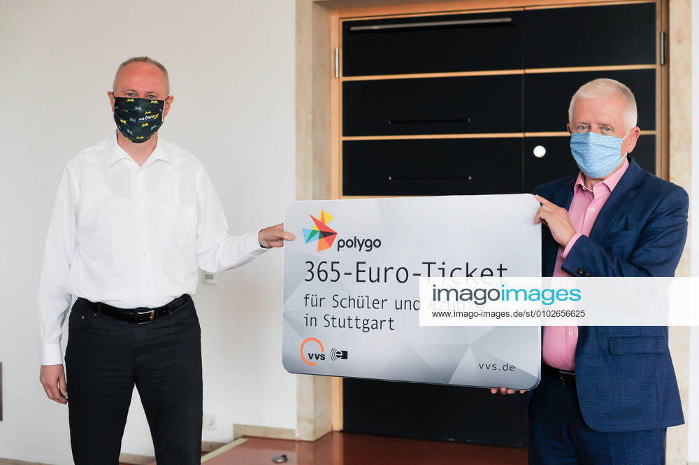 365 Euro Ticket Public Transport City and VVS offer 365 Euro Ticket for pupils and trainees a performance with Mayor Kuhn and VVS Managing Director Horst Stammler Stuttgart Baden Wuerttemberg Germany
