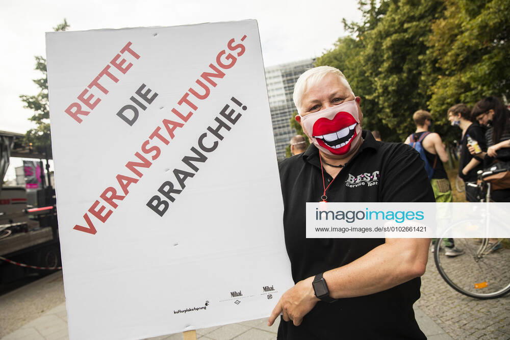 People take part in a protest for the event industry in Berlin on 24 July 2020 Operators of the industry lament almost 6 months of unemployment and lack of revenue due to measures to limit the spread of Coronavirus 3 Demonstration of the event industry in Berlin