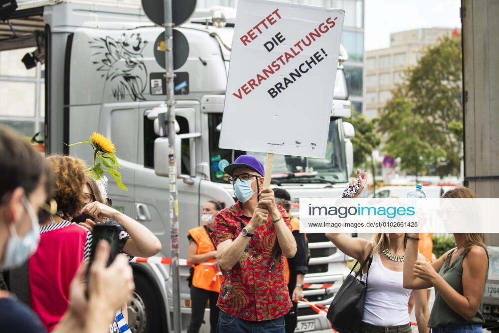 People take part in a protest for the event industry in Berlin on 24 July 2020 Operators of the industry lament almost 6 months of unemployment and lack of revenue due to measures to limit the spread of Coronavirus 3 Demonstration of the event industry in Berlin