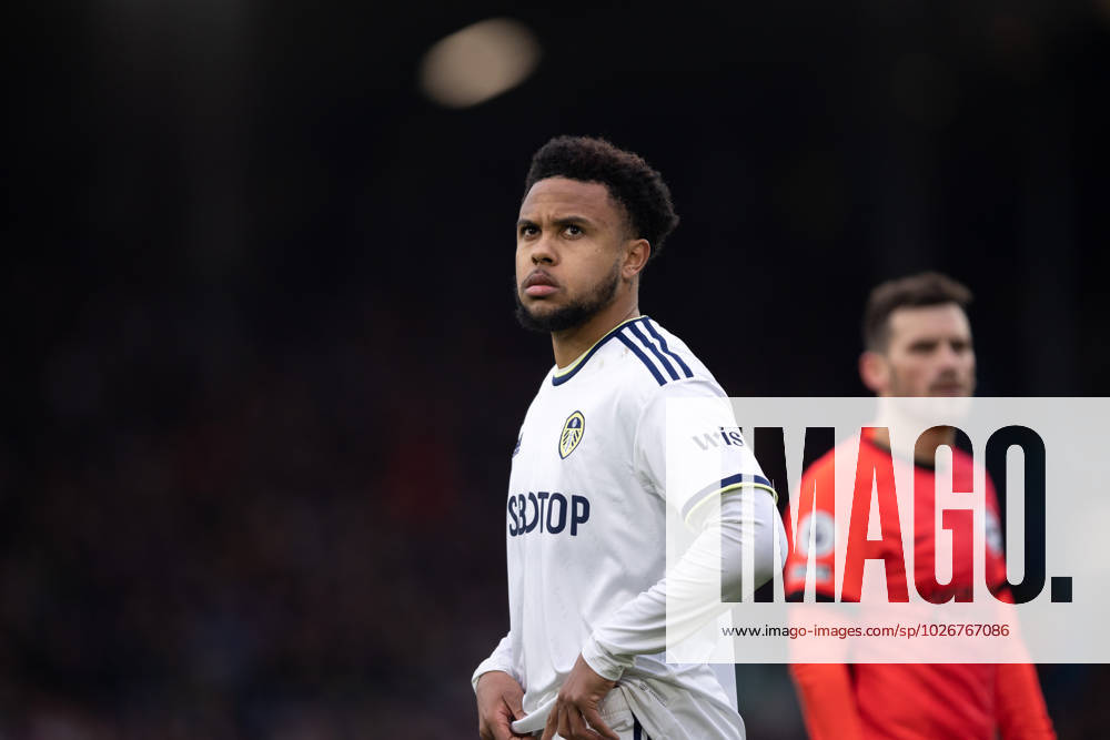 Leeds United v Brighton & Hove Albion - Premier League Weston McKennie of Leeds United looks up at the big screen during the Premier League match between Leeds United and Brighton & Hove Albion at Elland Road, Leeds on Sunday 12th March 2023. United Kingdom