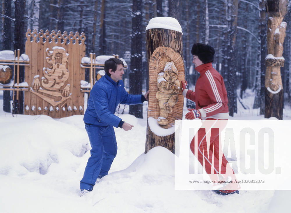 Winter, 1981. Novosibirsk, USSR. Four times Olympic Champion, eleven times World Champion, fifteen times USSR Champion of biathlon event Alexander Tikhonov works in his home office. The exact date of the photograph is unknown. Robert Maximov TASS 58125349