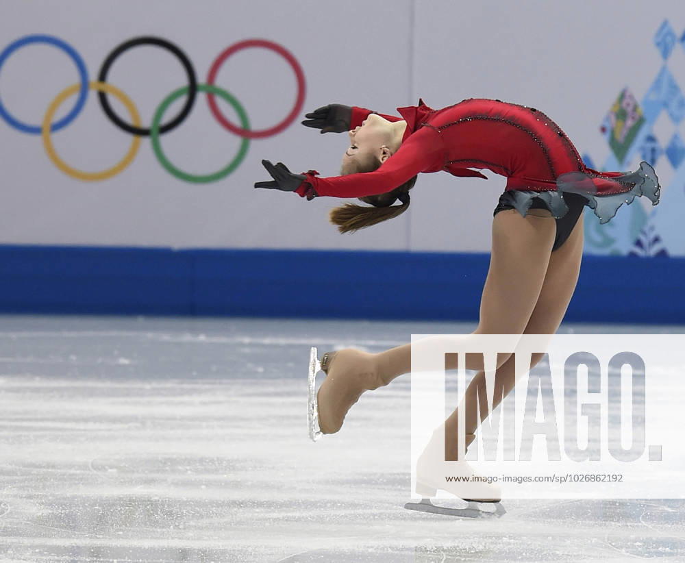 Sochi, Krasnodar Region, Russia. Russian athlete Yulia Lipnitskaya performs with the free skating programme of the women s single event during the 2014 Winter Olympics. Robert Maximov TASS 58123821