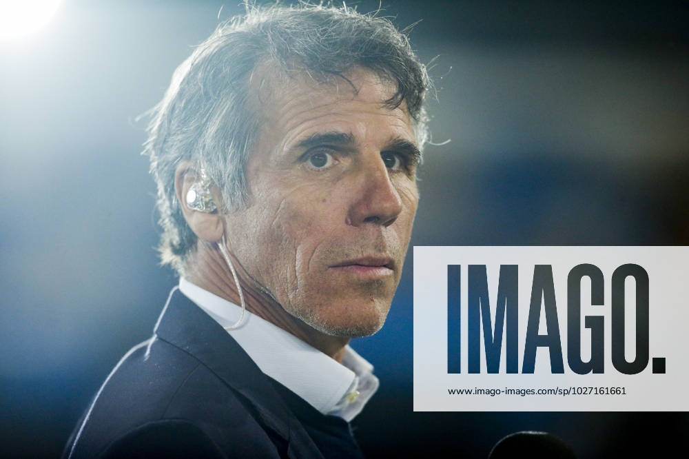 Gianfranco Zola former Italian television commentator paramount plus first the Serie A football match between SSC Napoli and AC Milan. _BP18870