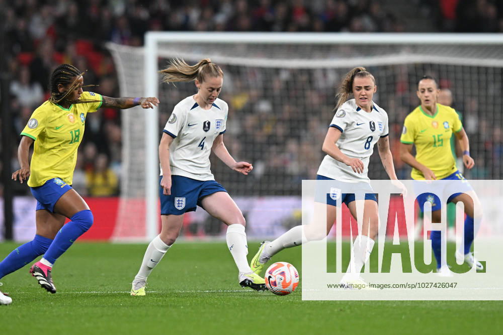 England Women v Brazil CONMEBOL UEFA Women s Champions Cup Finalissima Kiera Walsh of England on the attack during the CONMEBOL UEFA Women s Champions Cup Finalissima match between England Women and Brazil at Wembley Stadium, London, England on 6 April 2023. London Wembley Stadium Greater London England Editorial use only ,