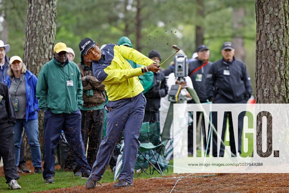 Golf: Masters Tournament Japan s Hideki Matsuyama plays a shot on the seventh hole during the third round of the Masters Tournament at Augusta National Golf Club in Augusta, Georgia, on April 8, 2023. A14AA0001414706P