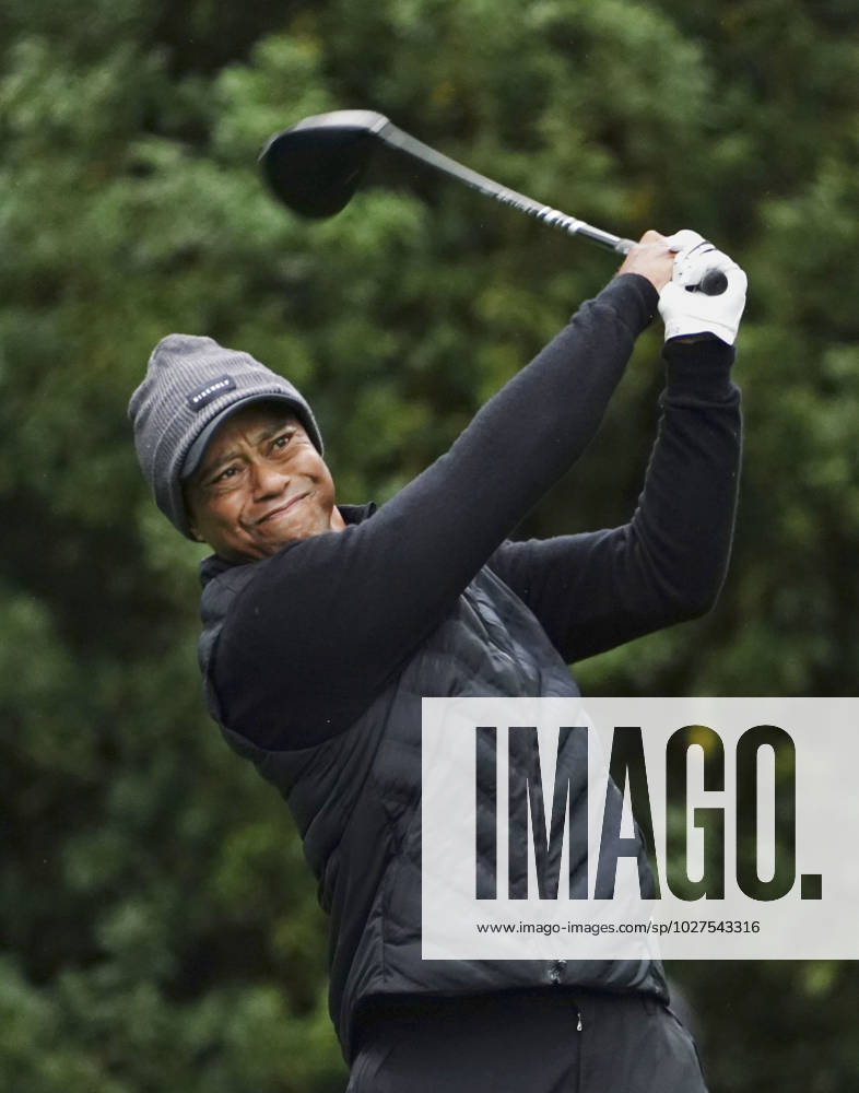 Golf: Masters Tournament Tiger Woods hits off the 11th tee during the third round of the Masters Tournament at Augusta National Golf Club in Augusta, Georgia, on April 8, 2023. A14AA0001414712P