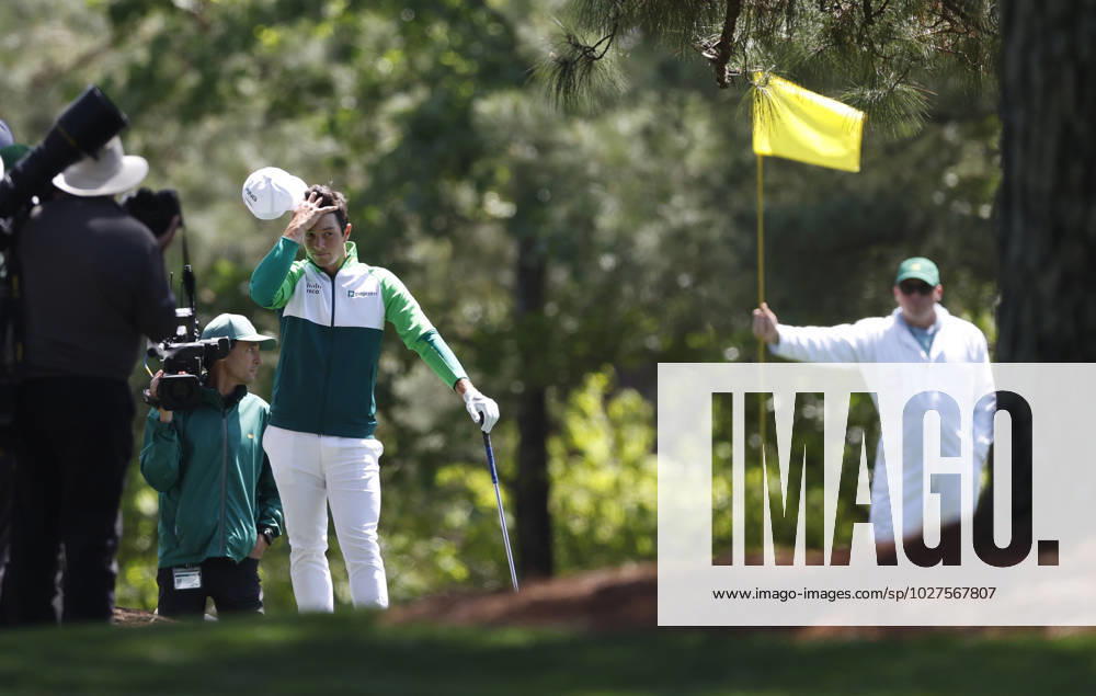Golf, PGA, Masters Tournament in Augusta Viktor Holvland finds a tough lie on the first hole during the final round at the 87th Masters tournament at Augusta National Golf Club in Augusta, Georgia on Sunday, April 9, 2023. AUG20230409212 JOHNxANGELILLO