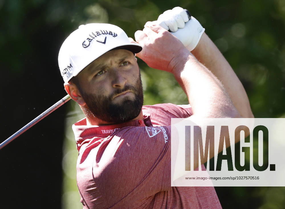 Leader Jon Rahm watches his drive on the 7th hole during the final round at the 87th Masters tournament at Augusta National Golf Club in Augusta, Georgia on Sunday, April 9, 2023. AUG20230409236 JOHNxANGELILLO