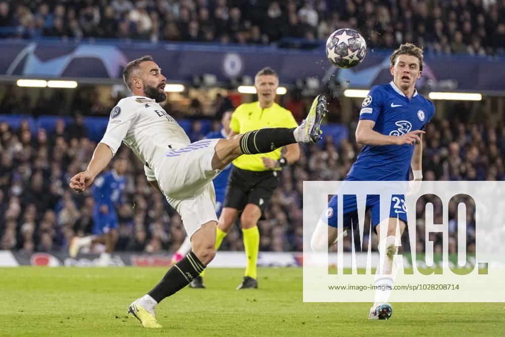 UEFA Champions League Quarter Final, Second Leg Chelsea vs Real Madrid at Stamford Bridge, Chelsea, London, England 18th April 2023 Carvajal and Gallagher 900 Cordon Press 900 CordonxPress LOF - Chelsea vs Real Madrid