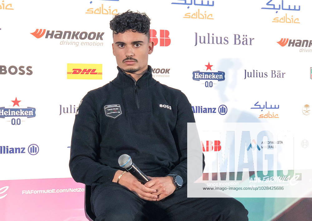 FIA Formula E, Berlin 2023 Grand Prix, v l Pascal Wehrlein Germany ,TAG Heuer Porsche Formula E at Tempelhof press conference.