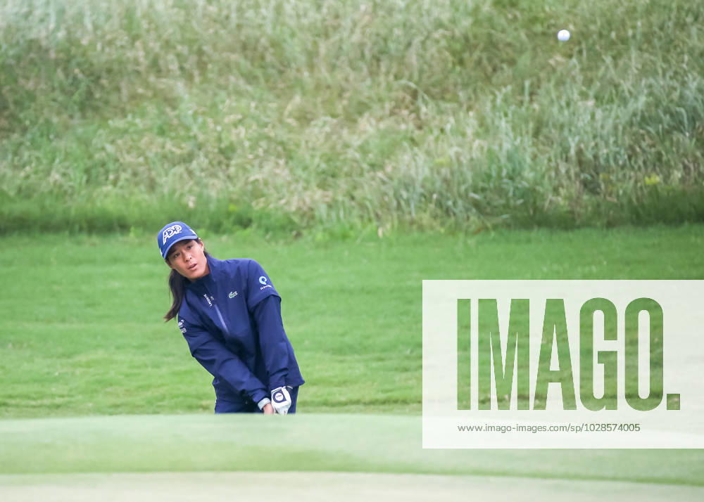 THE WOODLANDS, TX - APRIL 23: Celine Boutier (FRA) watches her approach shot on 2 during the final round of the LPGA, Golf Damen Chevron Championship on April 23, 2023 at The Club at Carlton Woods in The Woodlands, Texas. (Photo by Leslie Plaza Johnson Icon Sportswire) GOLF: APR 23 LPGA The Chevron Championship Icon230423021