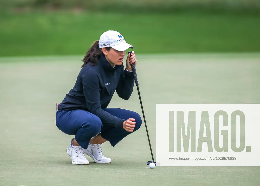 THE WOODLANDS, TX - APRIL 23: Albane Valenzuela (CHE) studies her putt on 2 during the final round of the LPGA, Golf Damen Chevron Championship on April 23, 2023 at The Club at Carlton Woods in The Woodlands, Texas. (Photo by Leslie Plaza Johnson Icon Sportswire) GOLF: APR 23 LPGA The Chevron Championship Icon230423073