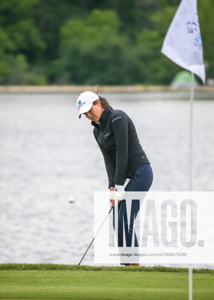 THE WOODLANDS, TX - APRIL 23: Albane Valenzuela (CHE) watches her putt on 9 during the final round of the LPGA, Golf Damen Chevron Championship on April 23, 2023 at The Club at Carlton Woods in The Woodlands, Texas. (Photo by Leslie Plaza Johnson Icon Sportswire) GOLF: APR 23 LPGA The Chevron Championship Icon230423088