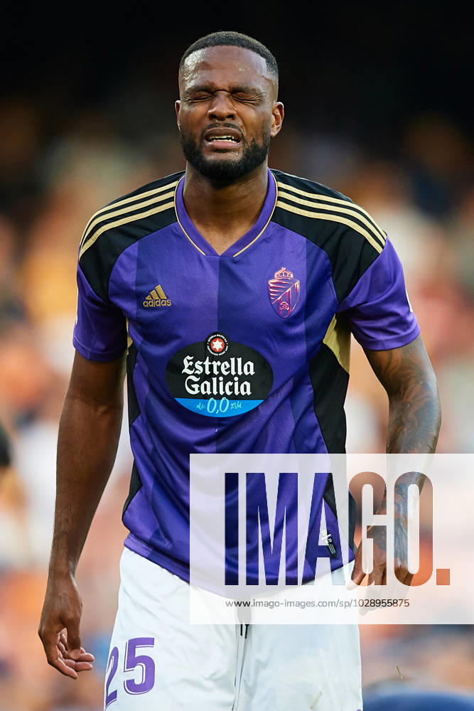 Valencia CF v Real Valladolid CF - LaLiga Santander Cyle Larin of Real Valladolid CF reacts during the LaLiga Santander match between Valencia CF and Real Valladolid CF at Mestalla stadium, April 27, 2023, Valencia, Spain. Valencia Spain