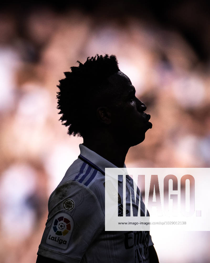 Real Madrid x Almeria Vini Jr (Real Madrid) in action during the game against Almeria valid for La Liga at the Santiago Bernabeu stadium, in Madrid, today April 29, 2023.