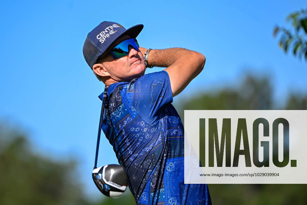 THE WOODLANDS, TX - APRIL 30: Brian Gay watches his tee shot on 2 during Rd3 of the Insperity Invitational at The Woodlands Country Club Tournament Course on April 30, 2023 in The Woodlands, Texas. (Photo by Ken Murray Icon Sportswire) GOLF: APR 30 PGA, Golf Herren Tour Champions Insperity Invitational Icon230430008