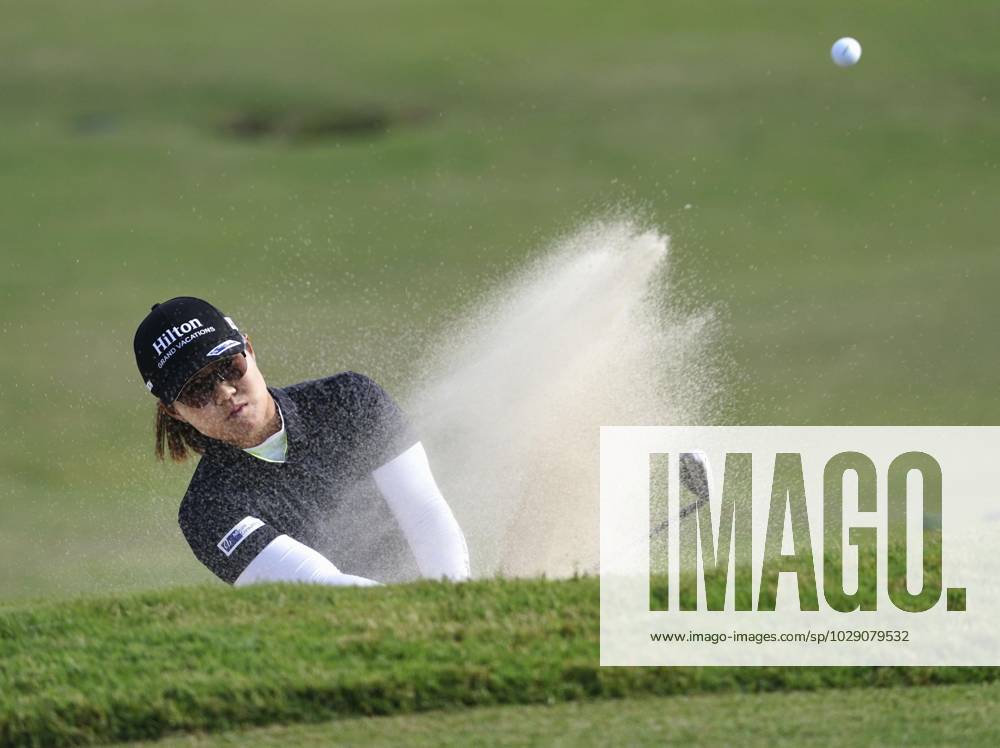 Golf: JM Eagle LA Championship Nasa Hataoka of Japan hits a shot on the 18th hole during the final round of the JM Eagle LA Championship golf tournament at Wilshire Country Club in Los Angeles on April 30, 2023. A14AA0001422104P
