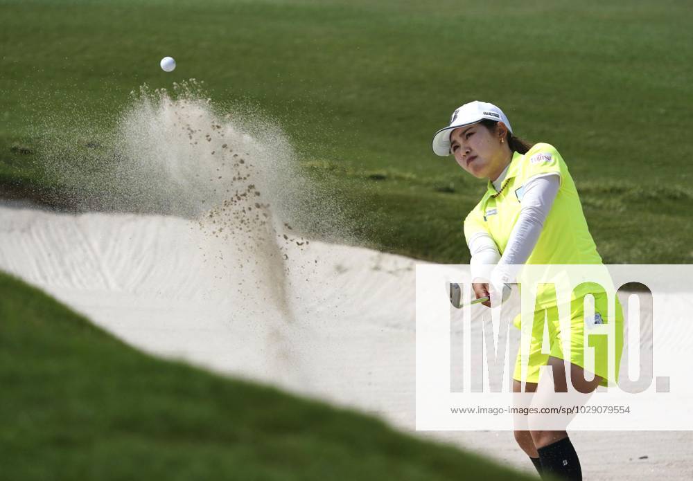 Golf: JM Eagle LA Championship Ayaka Furue of Japan hits a shot on the 13th hole during the final round of the JM Eagle LA Championship golf tournament at Wilshire Country Club in Los Angeles on April 30, 2023. A14AA0001422108P