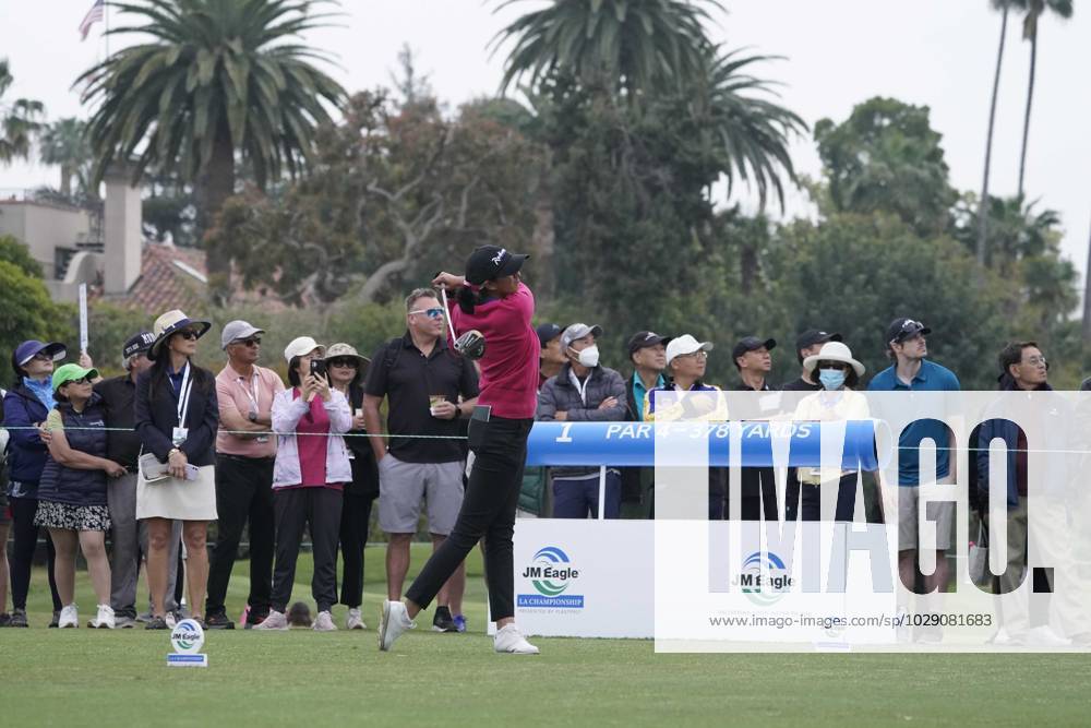 LPGA, Golf Damen - Aditi Ashok, profesional golfer from Bangalore, India, finished in third place at the Ladies Professional Golf Association, JM Eagle LA Championship 2023, The Wilshire Country Club, Los Angeles, CA, USA, April 30, 2023. Ashok was in a three way tie at the end of regulation play but missed a heart breaking put in sudden death play on the 18 hole. Here, Ashok tees off on the first hole. - ZUMAmt3_ 20230430_zaf_mt3_022
