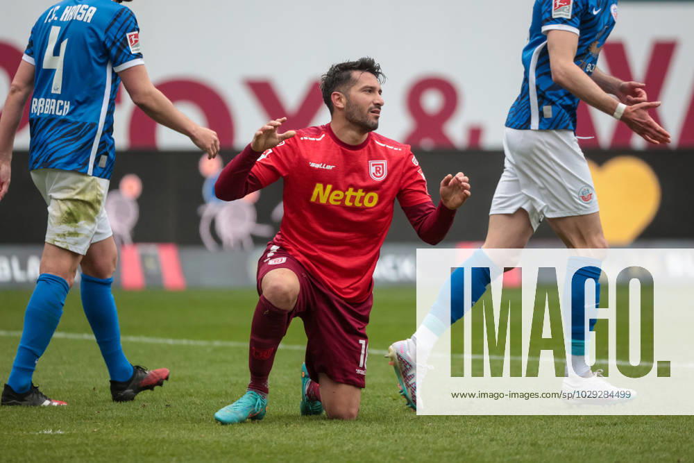 Frustration, disappointment, anger at Aygün Yildirim Regensburg GER, FC Hansa Rostock vs SSV Jahn Regensburg, Football, 2 Bundesliga, 31 Matchday, Season 2022 2023, 06 05 2023, DFL REGULATES PROHIBIT ANY USE OF PHOTOGRAPHS AS IMAGE SEQUENCES AND OR QUASI VIDEO, GER, FC Hansa Rostock vs SSV Jahn Regensburg, Football, 2 Bundesliga, 31 Matchday, Season 2022 2023, 06 05 2023 Rostock