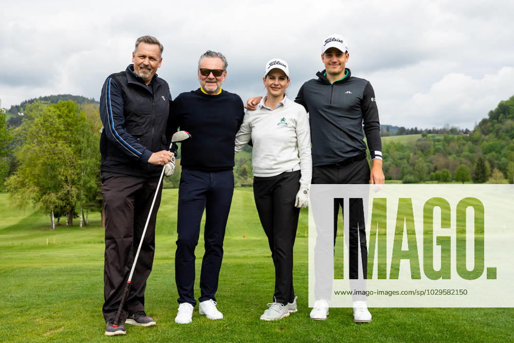 GOLF - Goesser Open 2023 MARIA LANKOWITZ,AUSTRIA,10.MAY.23 - GOLF - Alps Tour, Goesser Open ProAm, GC Erzherzog Johann. Image shows Reinhold Zoetsch, Gottfried Bichler, Klaudia Schwarz and Timon Baltl (AUT). GEPAxpictures Klansek