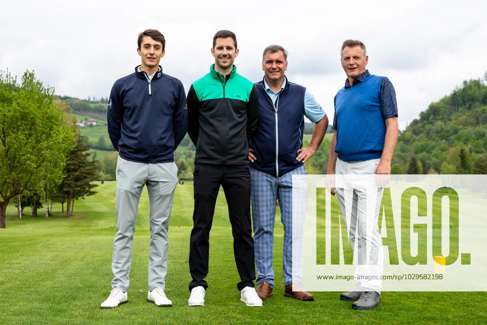 GOLF - Goesser Open 2023 MARIA LANKOWITZ,AUSTRIA,10.MAY.23 - GOLF - Alps Tour, Goesser Open ProAm, GC Erzherzog Johann. Image shows Jacopo Albertoni (ITA), Jakob Kalcher, Karl Schwarz and Markus Swete. GEPAxpictures Klansek
