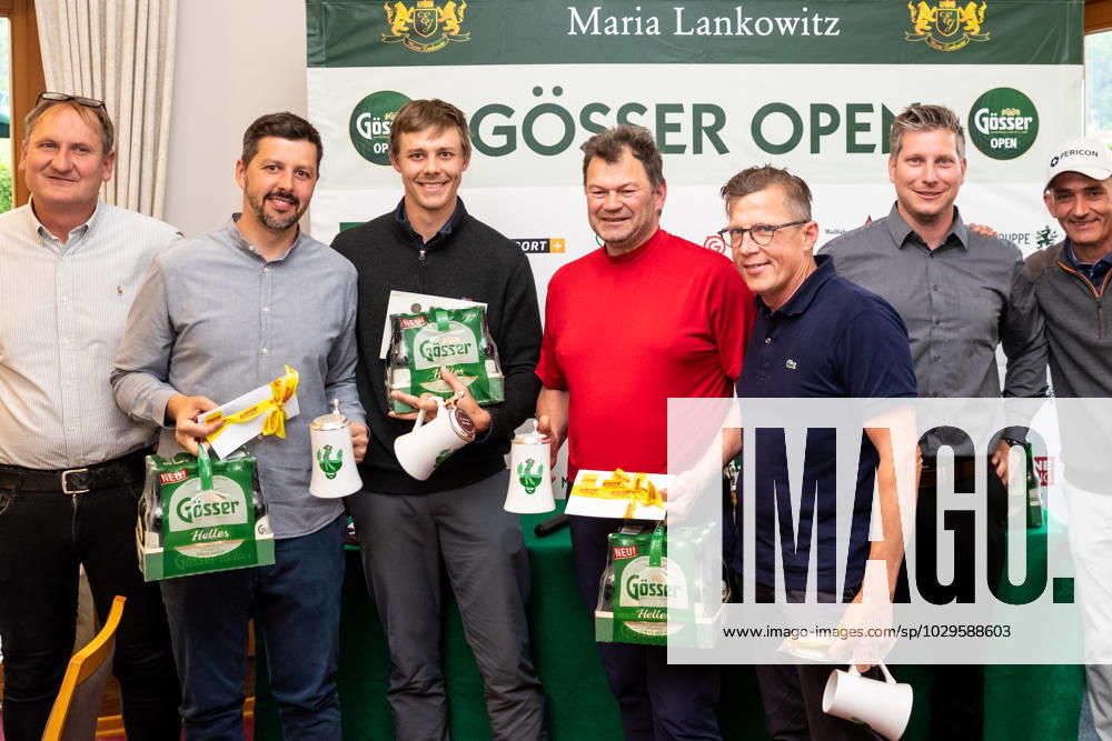 GOLF - Goesser Open 2023 MARIA LANKOWITZ,AUSTRIA,10.MAY.23 - GOLF - Alps Tour, Goesser Open ProAm, GC Erzherzog Johann. Image shows Hannes Krall, Nikolaus Wimmer (AUT), Otmar Feistritzer and Joerg Ziegelmeyer. GEPAxpictures Klansek