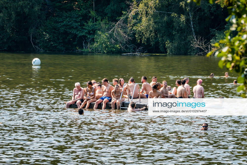 Berlin,Germany,GER,Teufelssee in the Grunewald district of Charlottenburg Wilmersdorf With an outside temperature of over 30 degrees